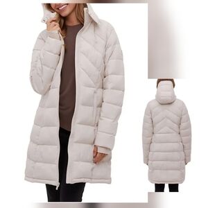 NEW! Bench Women's Cream Long Puffer Jacket Size XL